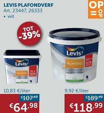 Zelfbouwmarkt Levis plafondverf aanbieding