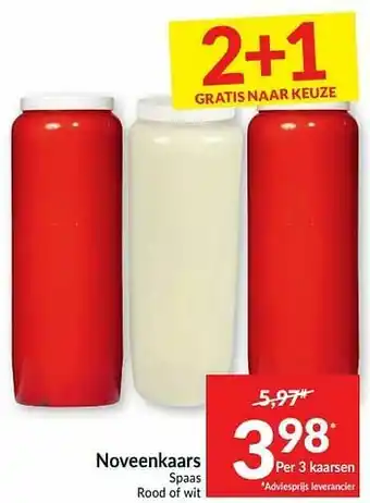 Noveenkaars spaas rood of wit