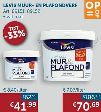Zelfbouwmarkt Levis muur- en plafondverf aanbieding