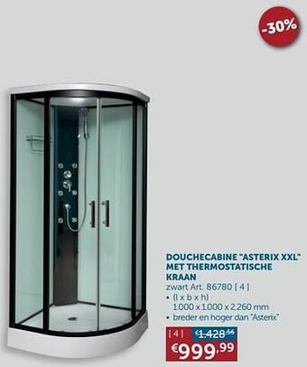 Zelfbouwmarkt Douchecabine asterix xxl met thermostatische kraan aanbieding