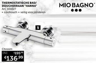 Zelfbouwmarkt Thermostatische bad- douchekraan hanna chroom aanbieding