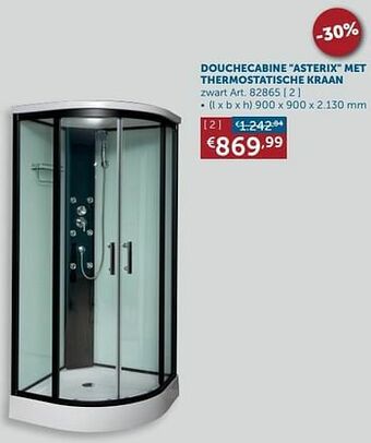 Zelfbouwmarkt Douchecabine asterix met thermostatische kraan aanbieding