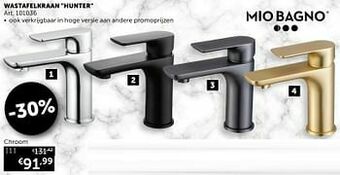 Zelfbouwmarkt Wastafelkraan hunter chroom aanbieding
