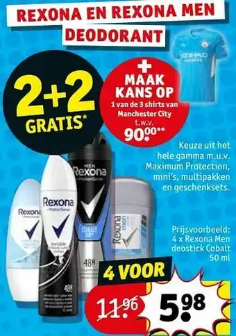 Kruidvat Rexona men deostick cobalt aanbieding