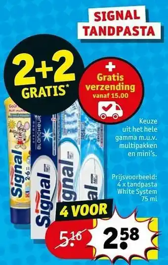Kruidvat Tandpasta white system aanbieding