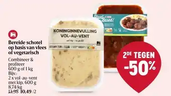 Delhaize Bereide schotel op basis van vlees of vegetarisch aanbieding