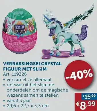 Zelfbouwmarkt Verrassingsei crystal figuur met slijm aanbieding