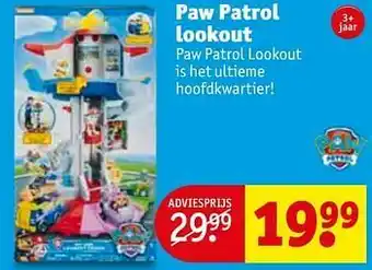 Kruidvat Paw patrol lookout aanbieding
