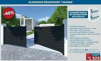 Zelfbouwmarkt Aluminium draaipoort havana aanbieding