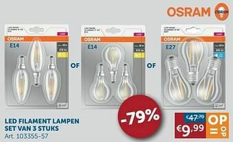 Zelfbouwmarkt Led filament lampen set van 3 stuks aanbieding