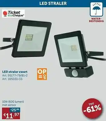 Zelfbouwmarkt Led straler zwart 10w aanbieding