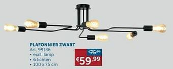 Zelfbouwmarkt Plafonnier zwart aanbieding