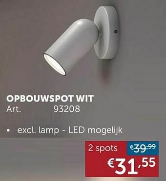 Zelfbouwmarkt Opbouwspot wit 2 spots aanbieding