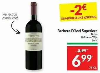 Intermarché Barbera d`asti superiore tirteo italiaanse wijn rood aanbieding