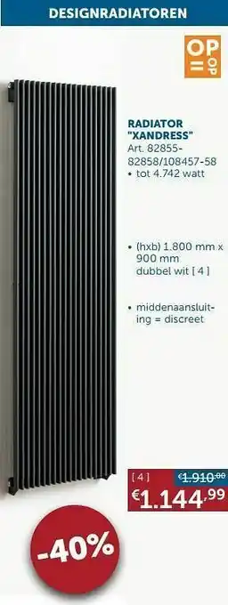 Zelfbouwmarkt Radiator xandress dubbel wit aanbieding