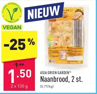 ALDI ASIA GREEN GARDEN Naanbrood, 2  x 130g aanbieding