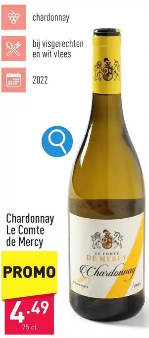 ALDI Chardonnay Le Comte de Mercy 75 cl aanbieding