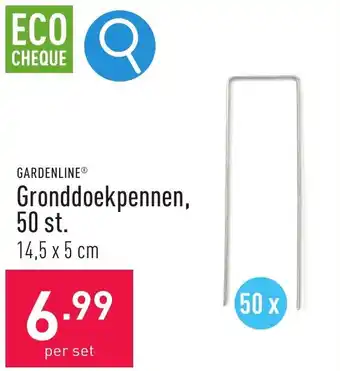 GARDENLINE Gronddoekpennen, 50 st.