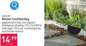 ALDI GARDENLINE Metalen Tuinafboording aanbieding