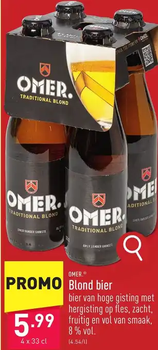 ALDI OMER blond bier 4 x 33cl aanbieding