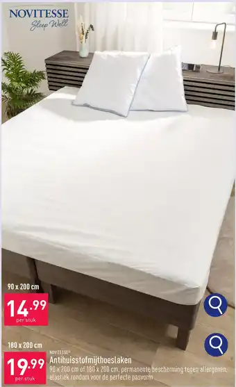 ALDI NOVITESSE Antihuisstofmijthoeslaken 90 x 200cm aanbieding