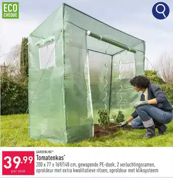 ALDI GARDENLINE Tomatenkas 200 x 77 x 169/148cm aanbieding