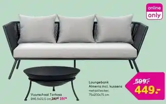 Leen Bakker Loungebank Almeria incl. kussens aanbieding