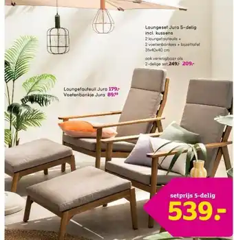 Leen Bakker Loungeset Jura 5-delig incl. kussens aanbieding