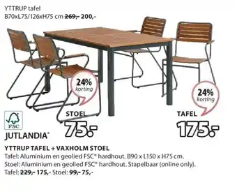 Jysk YTTRUP TAFEL aanbieding