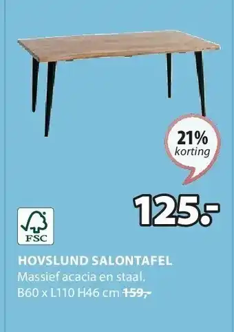 Jysk HOVSLUND SALONTAFEL aanbieding