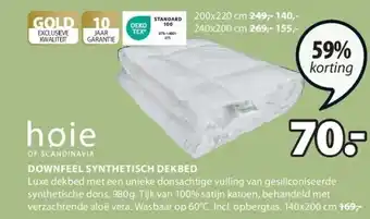 Jysk DOWNFEEL SYNTHETISCH DEKBED aanbieding