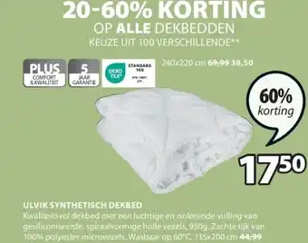 Jysk ULVIK SYNTHETISCH DEKBED aanbieding