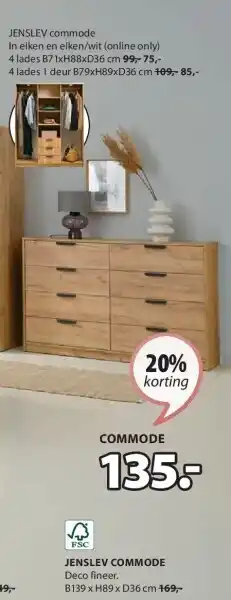 Jysk JENSLEV COMMODE aanbieding