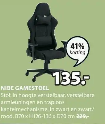 Jysk NIBE GAMESTOEL aanbieding