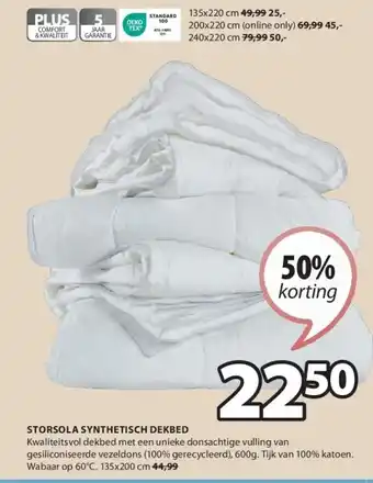 Jysk STORSOLA SYNTHETISCH DEKBED aanbieding