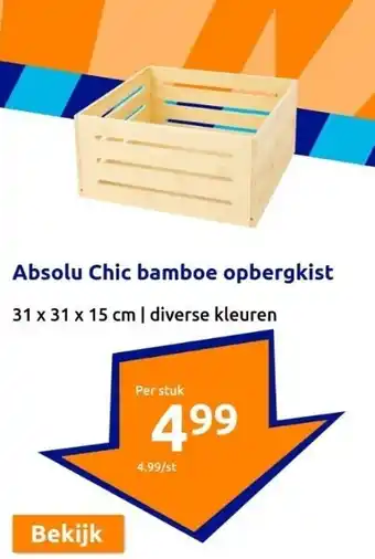 Action Absolu Chic bamboe opbergkist aanbieding