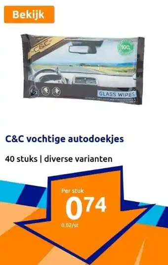 Action C&C vochtige autodoekjes aanbieding