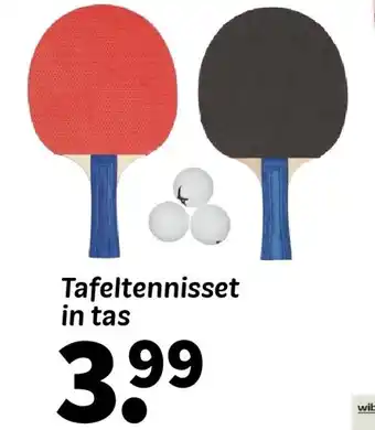 Wibra Tafeltennisset in tas aanbieding