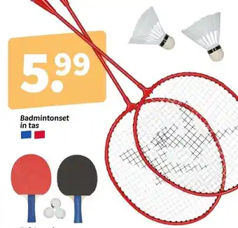 Badmintonset in tas