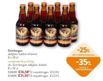 OKay Grimbergen abdijbier dubbel of blond 8 x 33 cl aanbieding