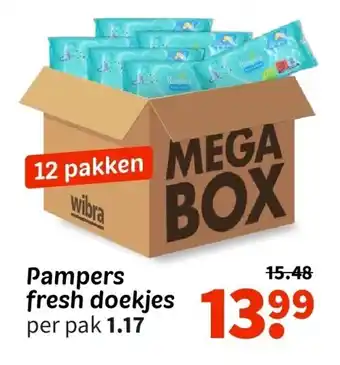 Wibra Pampers fresh doekjes aanbieding