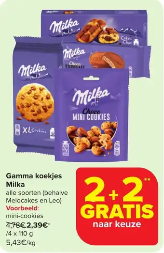 Carrefour Market Gamma koekjes Milka aanbieding