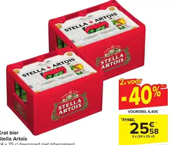 Carrefour Market Stella Artois Krat bier 2 x (24 x 25cl) aanbieding