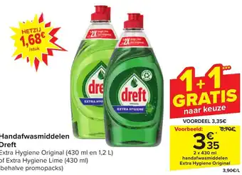 Carrefour Market Dreft Handafwasmiddelen 2 x 430ml aanbieding