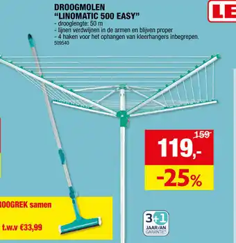 Hubo DROOGMOLEN "LINOMATIC 500 EASY" aanbieding