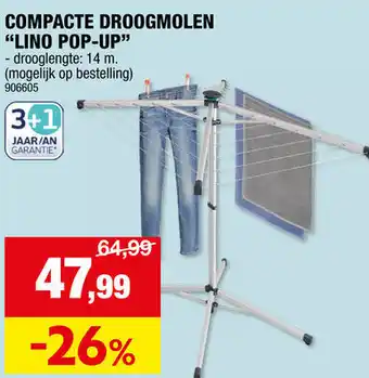 Hubo COMPACTE DROOGMOLEN "LINO POP-UP" aanbieding