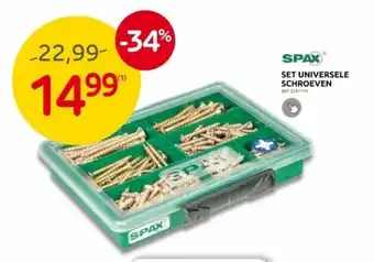 Brico SPAX SET UNIVERSELE SCHROEVEN aanbieding