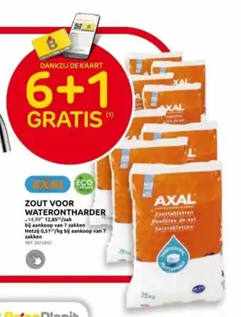 Brico AXAL ZOUT VOOR WATERONTHARDEZouttabletten Pastilles de sel aanbieding