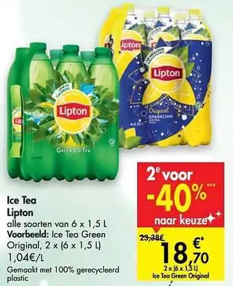 Carrefour Ice tea lipton ice tea green original aanbieding