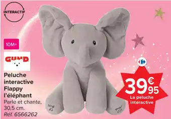 Carrefour Peluche interactive Flappy l' elephant aanbieding